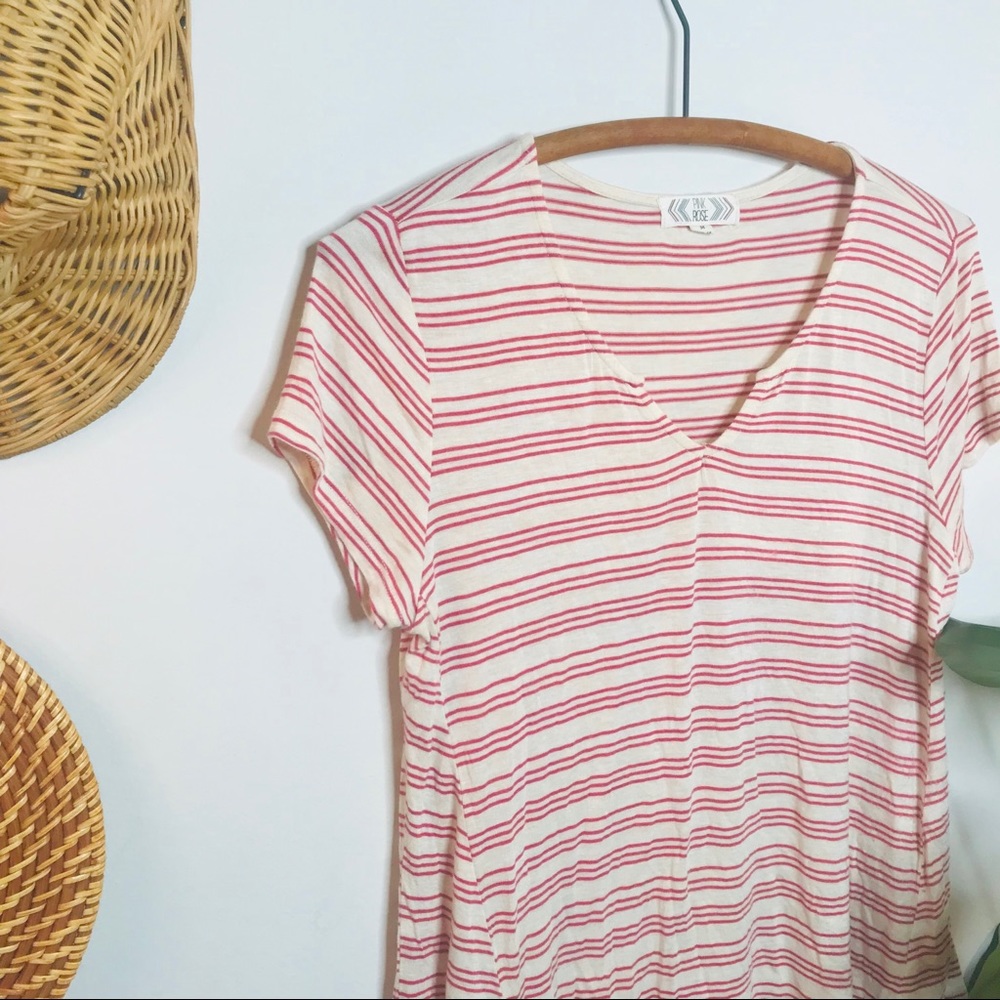 Pink Rose Cream Swing Babydoll Tee - Picture 2 of 5